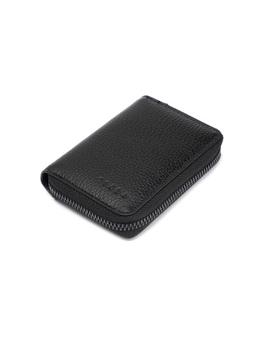 Fermuar Detaylı Siyah Deri Kartlık...