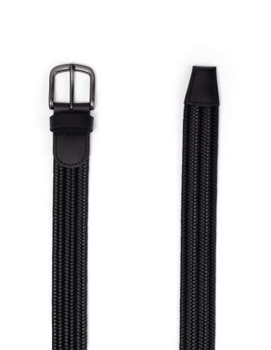 747 Deri Örgülü Erkek Siyah Kemer