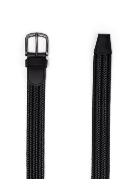 747 Deri Örgülü Erkek Siyah Kemer