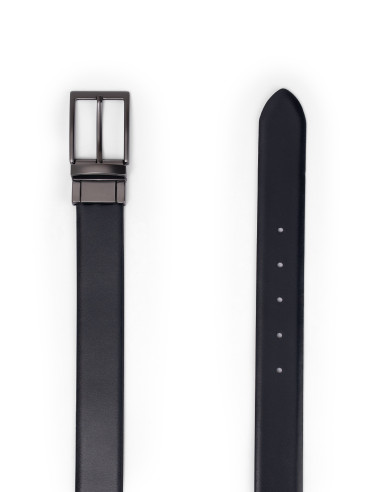 1002 Deri Lacivert-Siyah Erkek Kemer