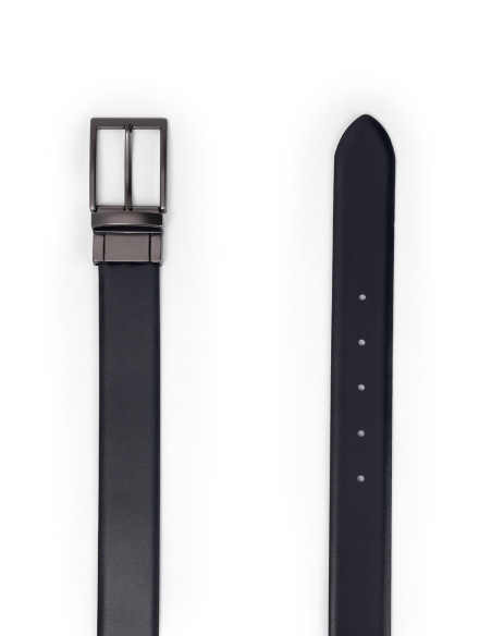 1002 Deri Lacivert-Siyah Erkek Kemer